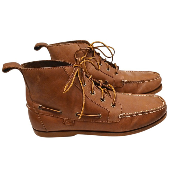 Polo Ralph Lauren Barrott Chukka Boots Mens Sz 12D Reddish Brown Leather Lace